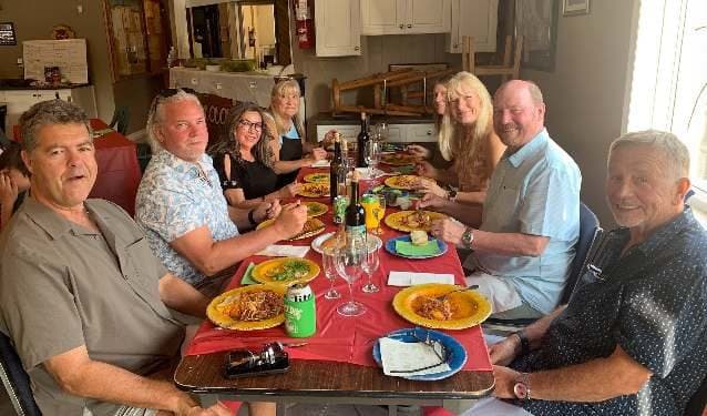 A full table in the clubhouse