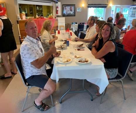 A table of members at the Canada Day dinner
