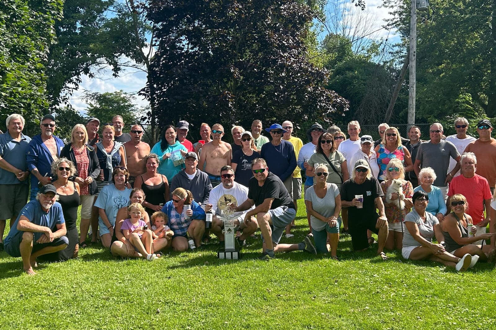 Members gathered on the lawn for a group photo